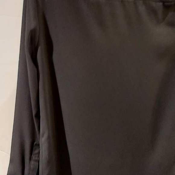 Cynthia Rowley Black Sheer Blouse Button Up V (Sp) - Picture 4 of 9